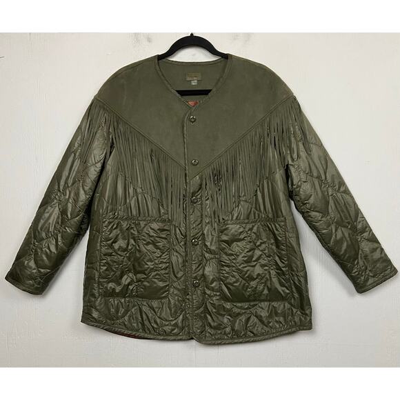 MOTHER The Tip Off Fringed Faux Suede Quilted Shell Jacket Size XS NWOT - Picture 4 of 16